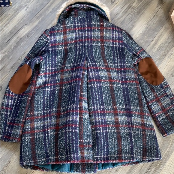 Topshop Shearling Collar Swing Pea Coat - Picture 5 of 8